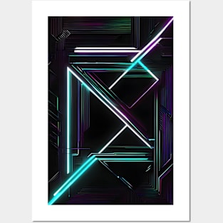 Neon light pattern Posters and Art